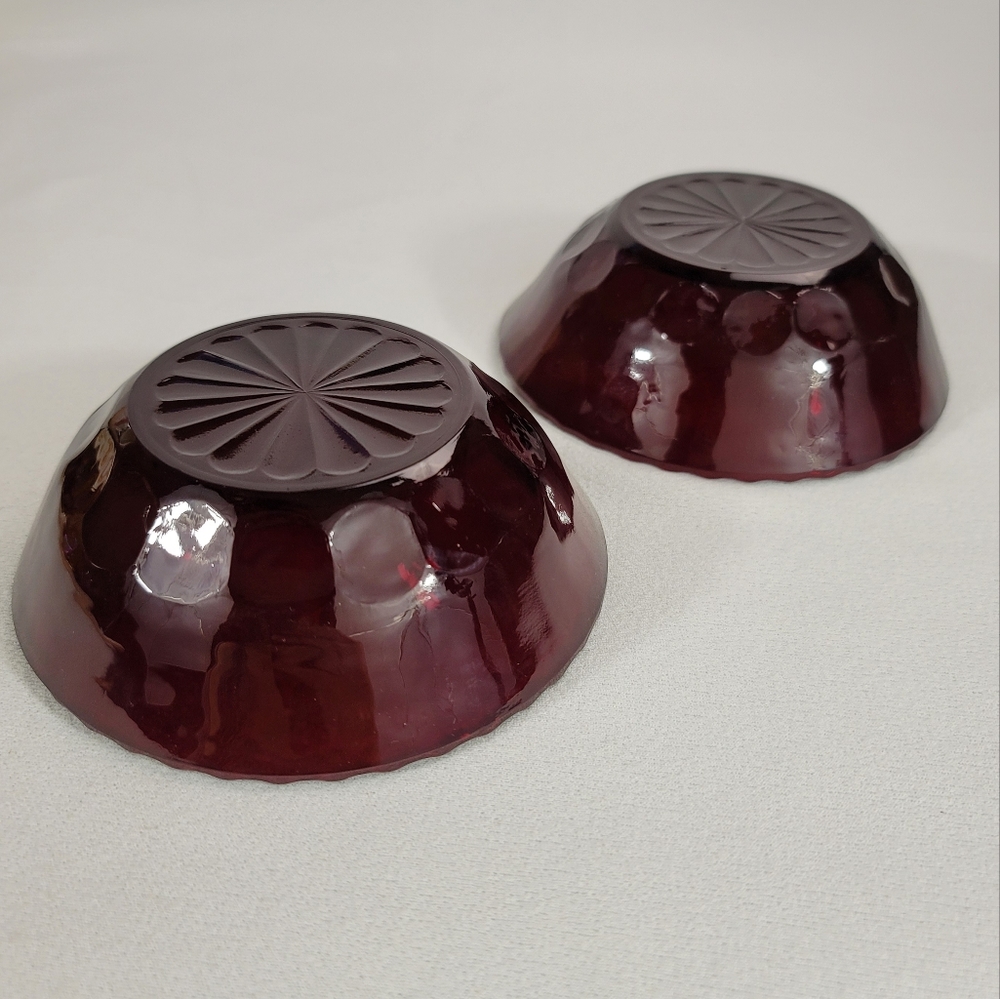 Vtg Royal Ruby Fruit Dessert Bowls - Picture 8 of 9